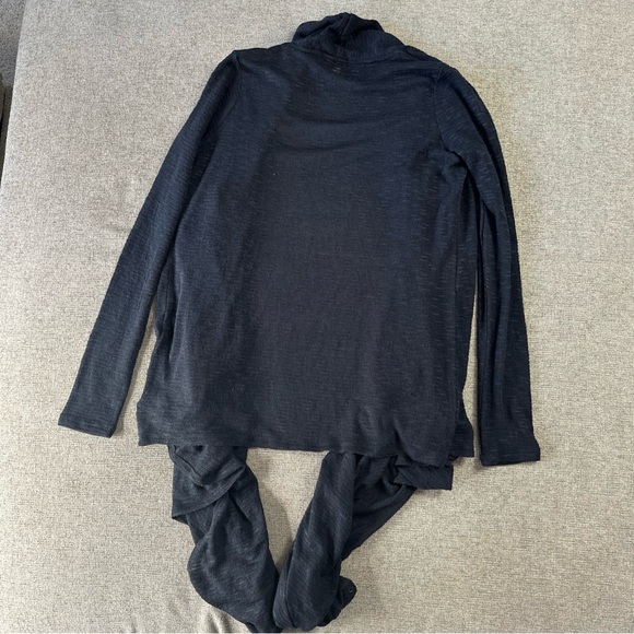 DKNY Women's Charcoal Drape Front Convertible Cardigan - Picture 4 of 9